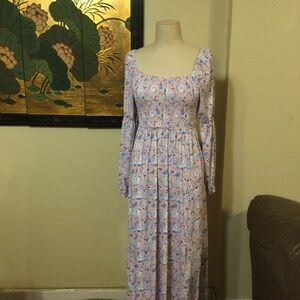 Cabana Life Marion Square Puff Sleeve Maxi Dress Preowned